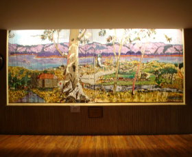 Adaminaby Memorial Hall Stage Curtain - Attractions Sydney 0